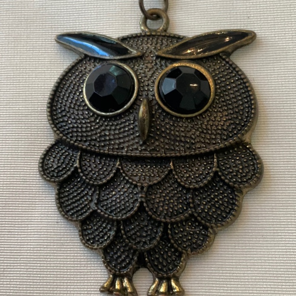 Owl pendant, cover shot photo is owl that is for sale.